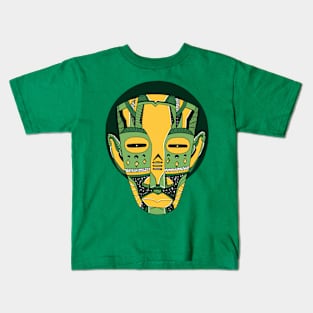 Forrest Green African Mask No 3 Kids T-Shirt